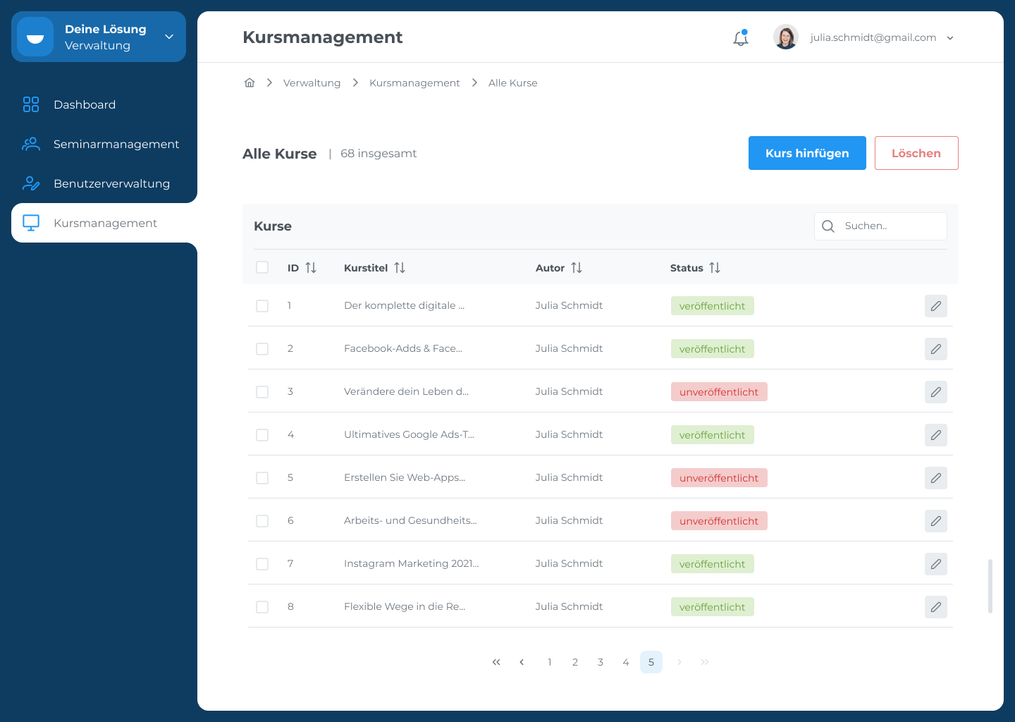 COURSE – backend