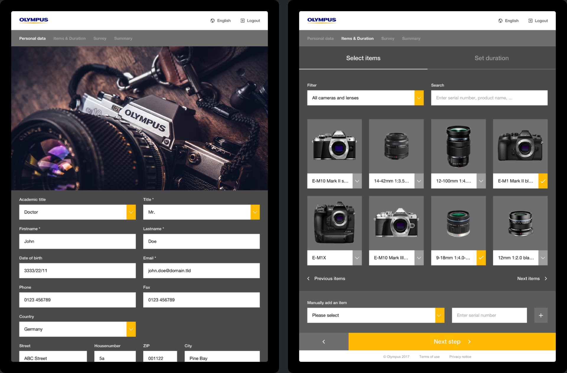 olympus-data-collection-application